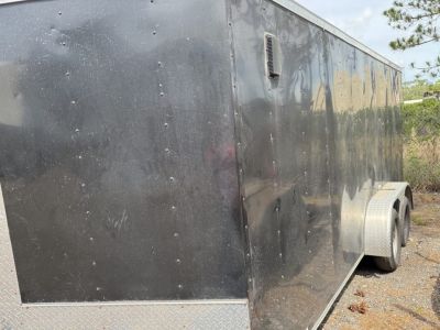 Used 2022 7x16 Black Enclosed Cargo Trailer | Tandem Axle (C080020)