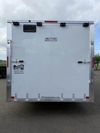 New 2026 ALCOM 8.5x24' EZ Hauler Enclosed Car Hauler XLT Pro Series, White, Side Door:Curbside Front, 3" Addt'l Box Height