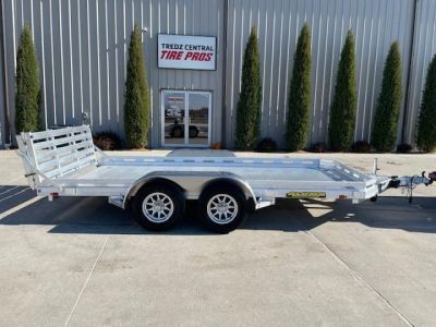 New 2026 Aluma 78x14ft Tandem Axle Bi fold Ramp Gate Utility Trailer