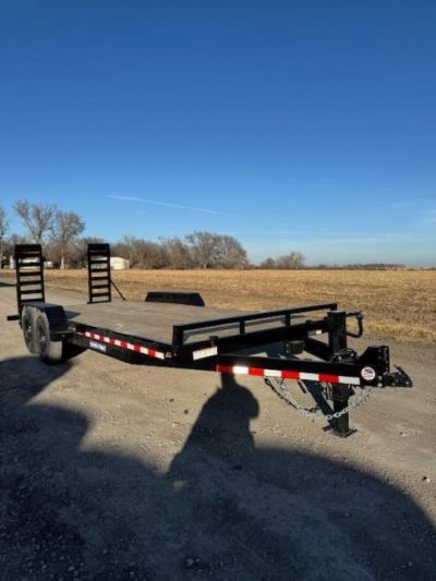 New 2026 Sure-Trac 20ft Flatbed Equipment Trailer 7k axles stand up ramps Equipment Trailer