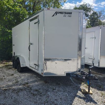 New 2026 Homesteader Trailer 7x14 TA, 6'6" interior height, 3.5k axles, .080 polycore exterior with barn doors Cargo / Enclosed Trailer