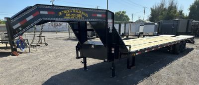 New 2026 East Texas Trailers 32' Tandem Dual Gooseneck Pierce Frame Macho Dove Tail Equipment Trailer