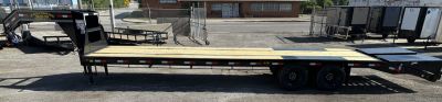 New 2026 East Texas Trailers 32' Tandem Dual Gooseneck Pierce Frame Macho Dove Tail Equipment Trailer