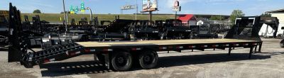 New 2026 East Texas Trailers 32' Tandem Dual Gooseneck Pierce Frame Macho Dove Tail Equipment Trailer