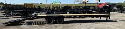 New 2026 East Texas Trailers 32' Tandem Dual Gooseneck Pierce Frame Macho Dove Tail Equipment Trailer