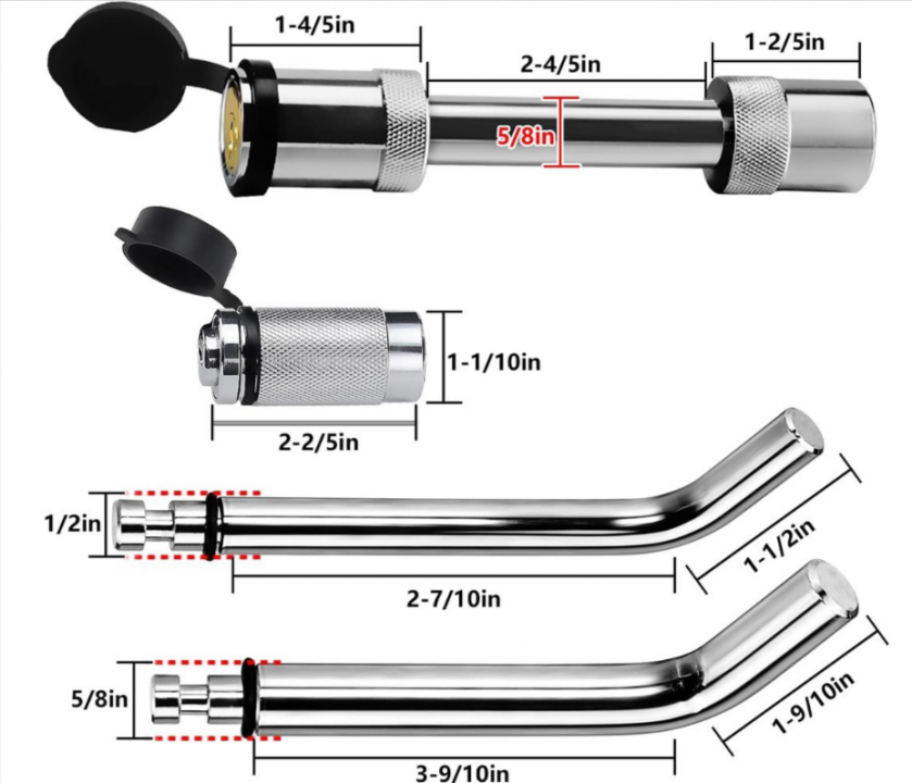 New 2025 Trailer Hitch Security Lock Set | Coupler Lock, Hitch Pin Locks & Universal Ball Lock