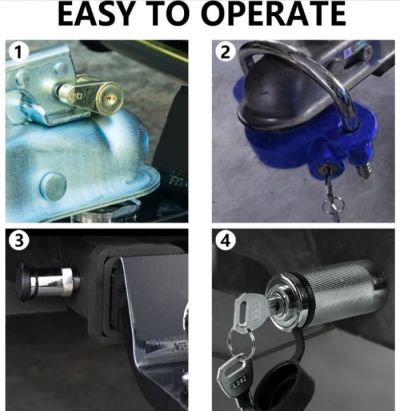 New 2025 Trailer Hitch Security Lock Set | Coupler Lock, Hitch Pin Locks & Universal Ball Lock