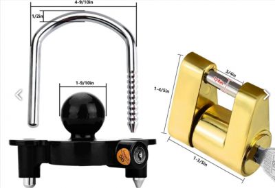New 2025 Trailer Hitch Security Lock Set | Coupler Lock, Hitch Pin Locks & Universal Ball Lock