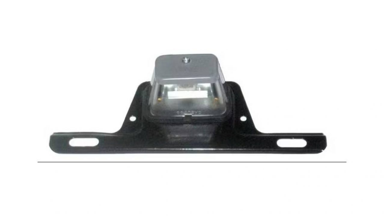 New Grey Plastic License Plate Light with Clear Lens & Bracket | Trailer Light