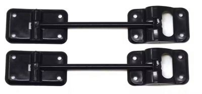 New 2025 3-Piece Black Plastic Door Catch Set with 10” Bar | Trailer Door Holder Kit