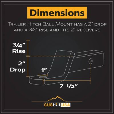 New 2" Drop Ball Mount | Heavy Duty Trailer Hitch Mount