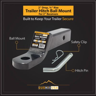 New 2" Drop Ball Mount | Heavy Duty Trailer Hitch Mount