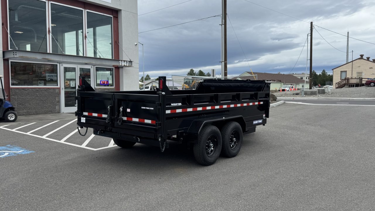 New 2025 Sure-Trac 7 x 14 HD Low Pro 14k telescopic Dump Trailer