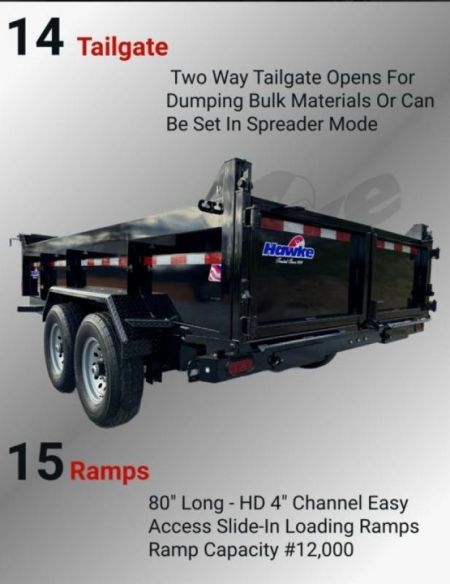 New 2027 Hawke Trailers 7X14 14K Low Pro Dump Trailer