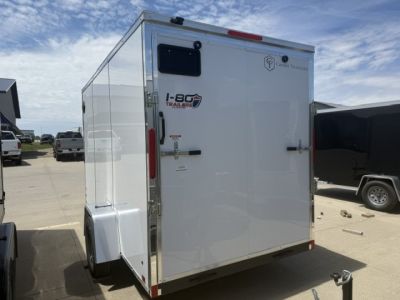 New 2026 Cross Beta White 6'x12' 3k Flat Top V-Nose Enclosed Cargo Trailer
