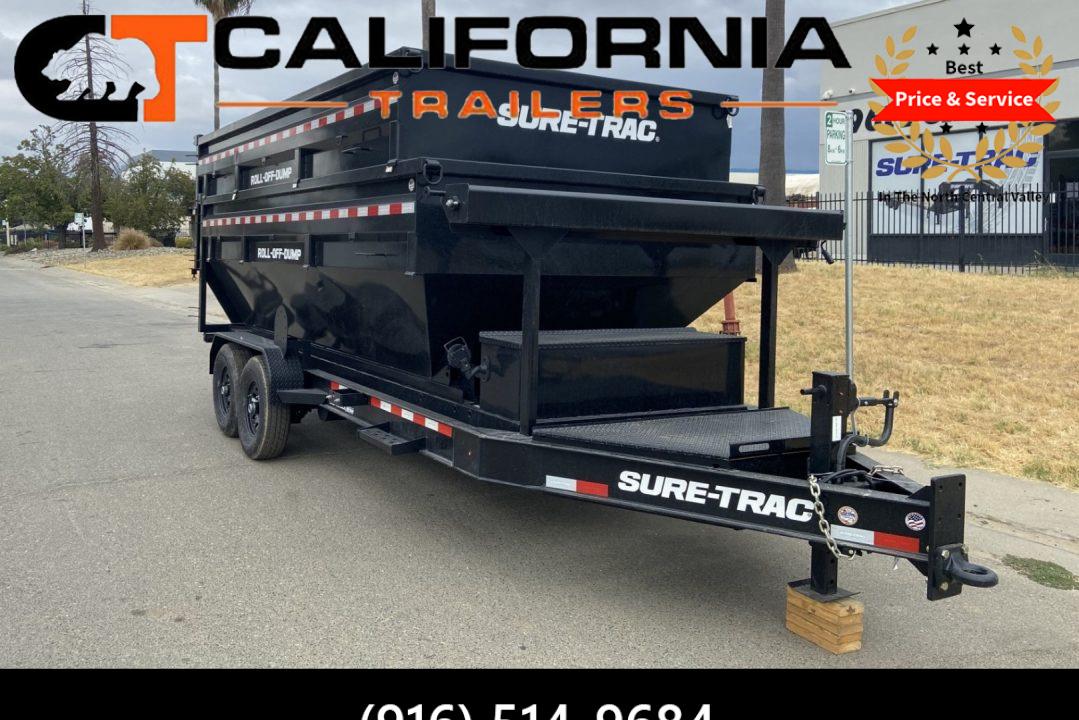 New 2025 Sure-Trac 16' 15.4K BP Rolloff Dump PACKAGE w/2 Bins