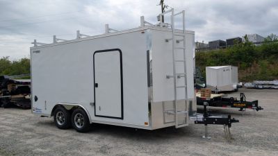New 2026 Legend 8.5 x 16+ 2' V Thunder V-Nose Contractor Cargo Trailer w/ Barn Doors (& RAMPS!!!)
