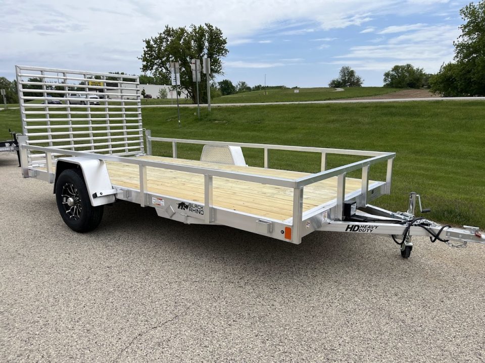 New 2026 Black Rhino 5K GVWR Aluminum 81"x168" EXS714 w/ Wood Deck Landscape Trailer