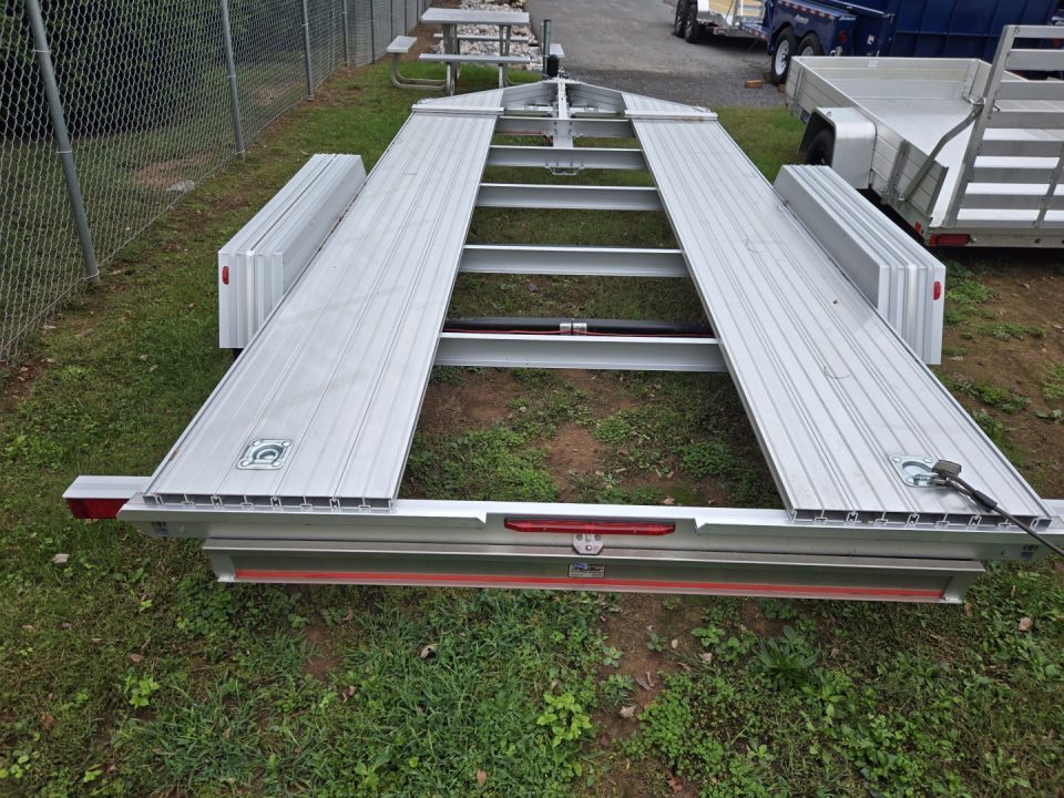 New 7' x 14' Trailex CT-8455EB "HYPERCAR" Anodized Aluminum Car Trailer, 7k GVWR ***11' Long Ramps, 84" Between Fenders, Alum Wheels, Winch Mount, Spare Mount