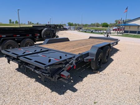 New 2026 Iron Bull 83x20 EWB Equipment Trailer, 14K GVWR, 3' Self Cleaning Dove Tail w/Rampage Ramps, Adj. 14K Coupler, LRE 10 Ply Tires