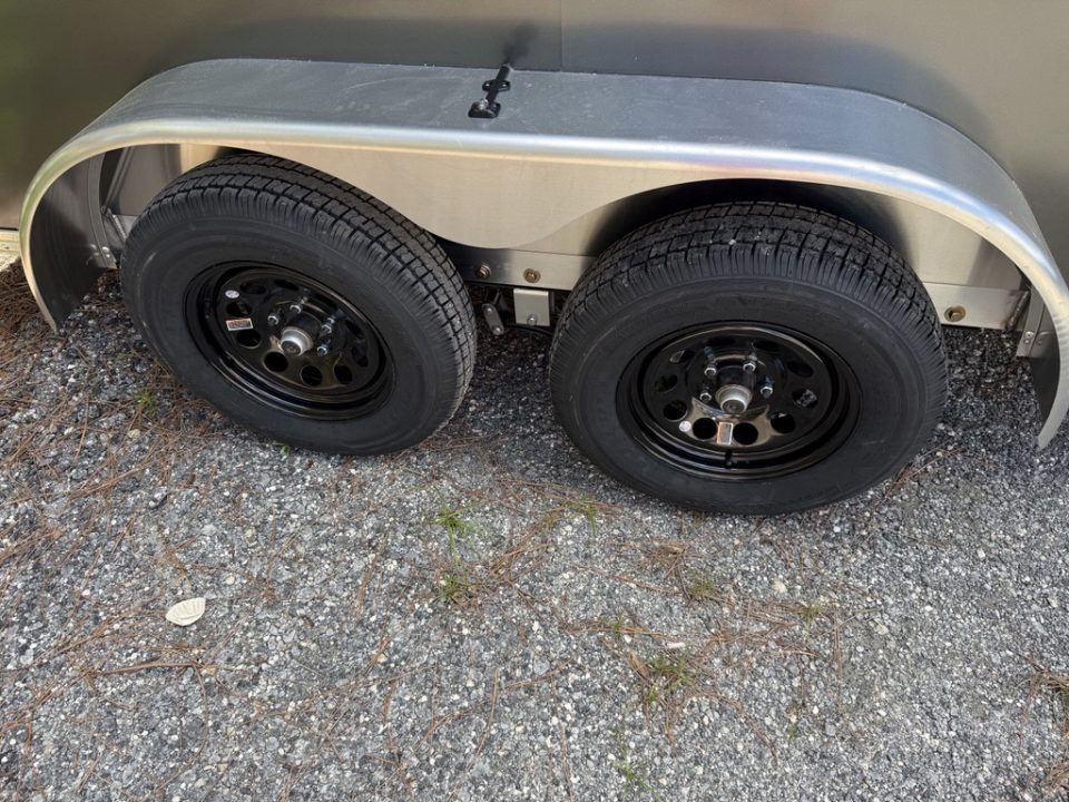 New 2026 ALCOM 7 X 14 Aluminum Charcoal Enclosed XLT Trailer with 6" Extra Height