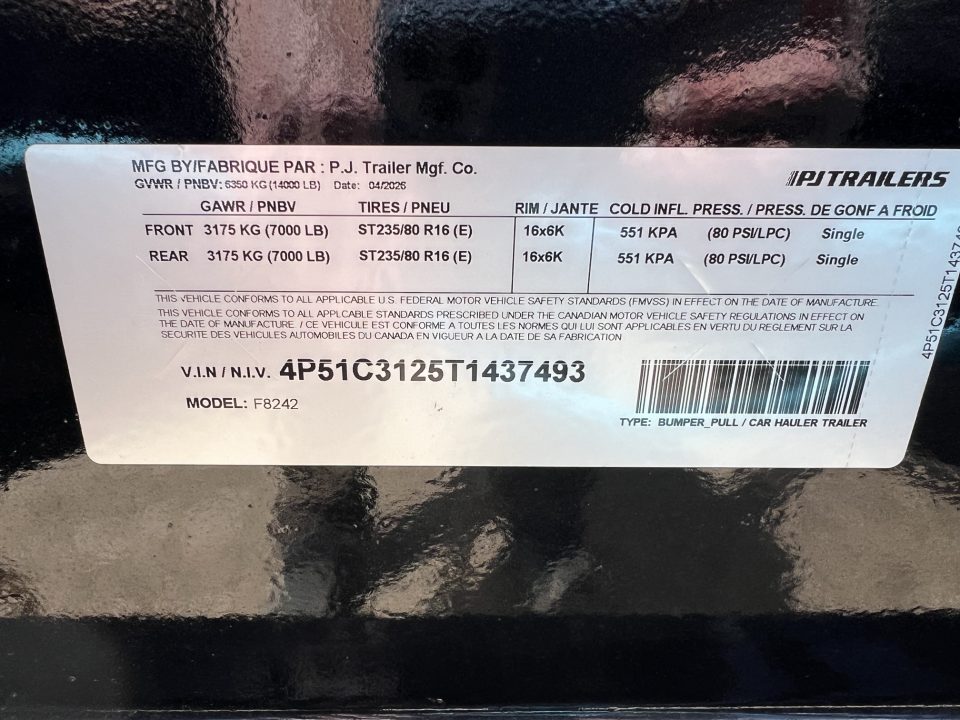 New 2026 PJ Trailers 24' F8 Deckover Equipment Trailer