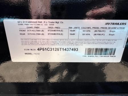 New 2026 PJ Trailers 24' F8 Deckover Equipment Trailer