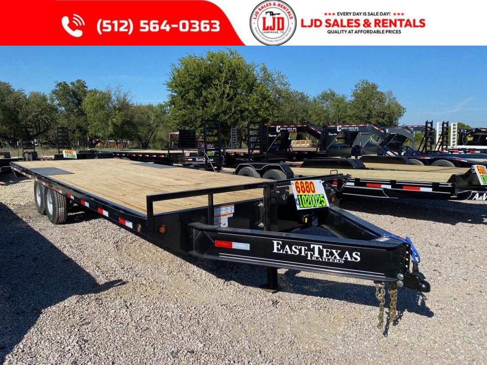 New 2027 East Texas Trailers 102  X 25' Deckover Flatbed Trailer - 8FT SIR - 14K GVWR
