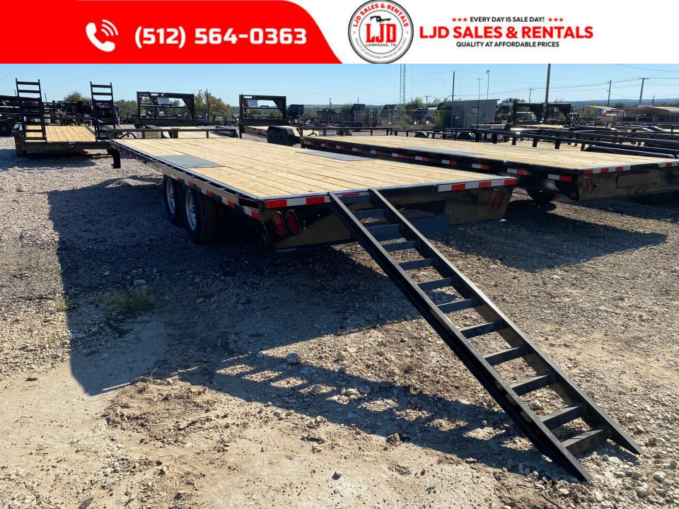 New 2027 East Texas Trailers 102" X 25' Deckover Flatbed Trailer - 8FT SIR - 14K GVWR