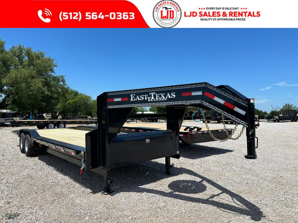 New 2027 East Texas - 26' Drive Over Fender Power Tilt Gooseneck Trailer