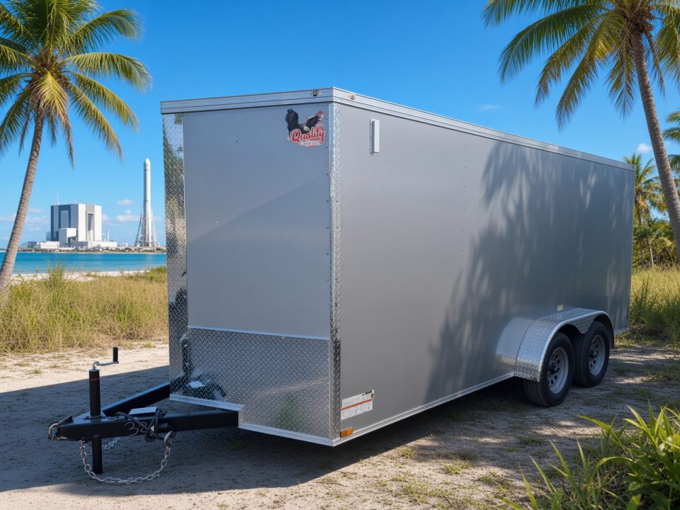 New 2026 Quality Cargo 7 x 16 Enclosed Silver Cargo Trailer Great for Tools & Motorcycles Cargo / Enclosed Trailer