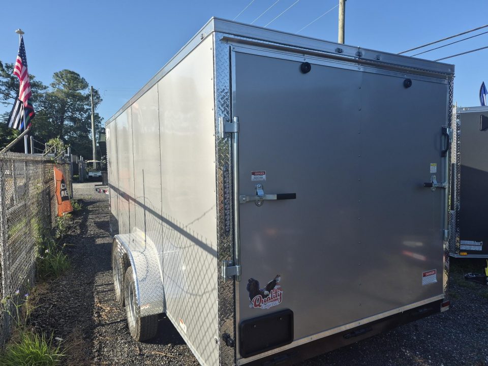 New 2026 Quality Cargo 7 x 16 Enclosed Silver Cargo Trailer Great for Tools & Motorcycles Cargo / Enclosed Trailer