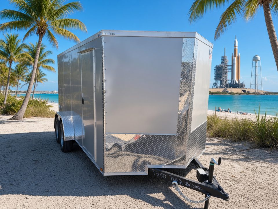 New 2026 Quality Cargo 7 x 16 Enclosed Silver Cargo Trailer Great for Tools & Motorcycles Cargo / Enclosed Trailer