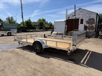 New 2026 Load Trail 7-14 Aluminum Ramp Gate Utility W/ Bi-Fold Gate 3K GVWR
