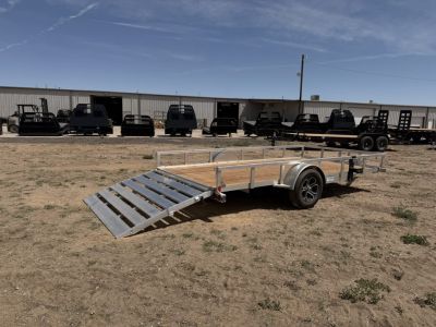 New 2026 Load Trail 7-14 Aluminum Ramp Gate Utility W/ Bi-Fold Gate 3K GVWR