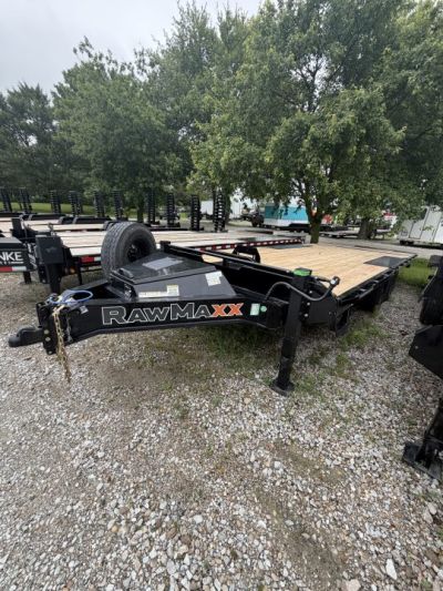 New 2026 RAWMAXX TILT TRAILER DTX22BP14K 102X22 TA DECKOVER (GVW:14000) JET BLACK