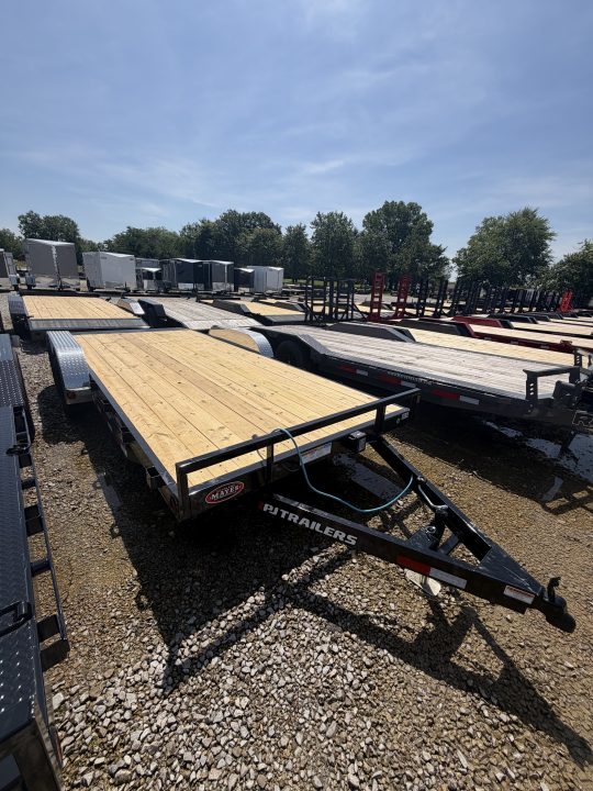 New 2027 PJ Trailer Carhauler C5182 83x18 TA Dovetail w/ Slide In Ramps (GVW:7000) BLACK