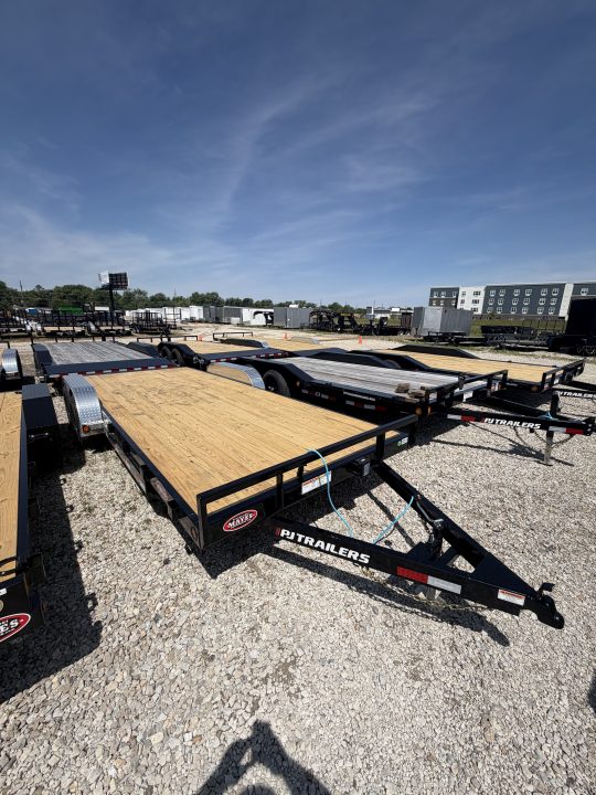 New 2027 PJ Trailer Carhauler C5202 83x20 TA Dovetail w/ Slide In Ramps (GVW:7000) BLACK