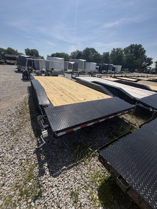 New 2027 PJ TRAILERS CARHAULER B5182 83X18 TA BUGGY DOVETAIL W/ SLIDE IN RAMPS (GVW:9899) BLACK