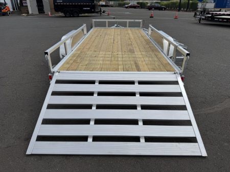 New 2026 Sure-Trac 7x16 Aluminum ATV Tube Top Utility Trailer 7k GVWR
