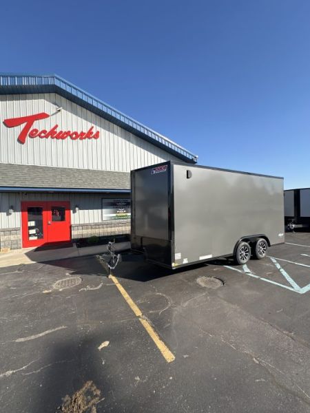 New 2026 Pace American 8.5 X 16 Outback DLX Flat Top V-Nose Car Hauler 7K
