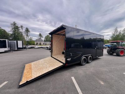 New 2026 Pace American 8.5x18 + 2ft V nose/ Rear Spoiler/ Polycore / 7' Int./ Blackout - 7000GVW