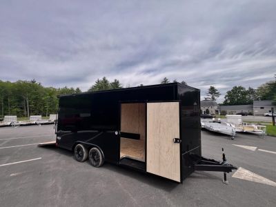New 2026 Pace American 8.5x18 + 2ft V nose/ Rear Spoiler/ Polycore / 7' Int./ Blackout - 7000GVW