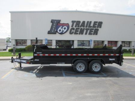 New 2026 Sure-Trac 7 x 16 ST-BTL8216-176 Telescopic Dump Trailer 17.6K / Solar Charger