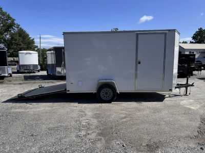 New 2026 Covered Wagon Trailers 6X12SA Cargo / Enclosed Trailer / Polycore White Exterior / Side Door with Bar Lock