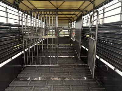New 2026 Coose 6'8x24 Tandem 14K Livestock Trailer W/ Butterfly Back Gate, Rubber Cleated Floor, & 2 Cut Gates
