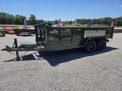 New 2026 PROSPECTOR 14K 7X16 TELESCOPING DUMP TRAILER 2' WALLS WITH SPREADER GATE