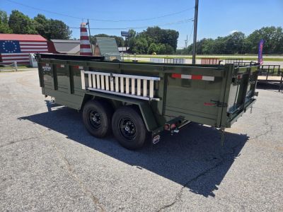 New 2026 PROSPECTOR 14K 7X16 TELESCOPING DUMP TRAILER 2' WALLS WITH SPREADER GATE