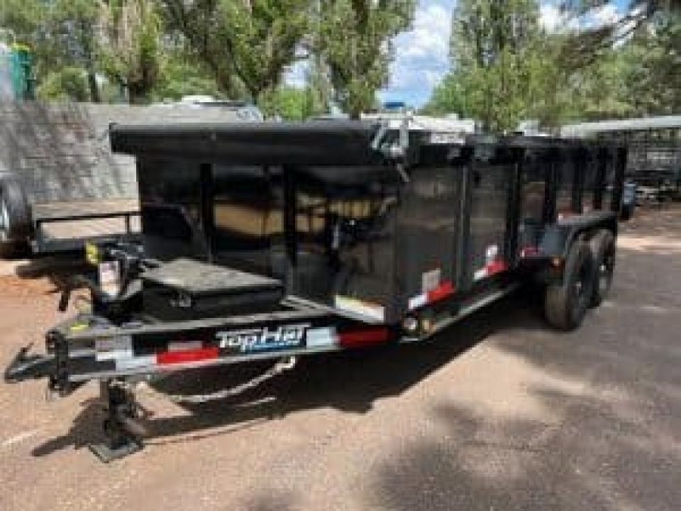 New 2026 Top Hat Trailers 7'X16' Dump Trailer 14000 lb G.V.W. 3' Sides Dump Trailer