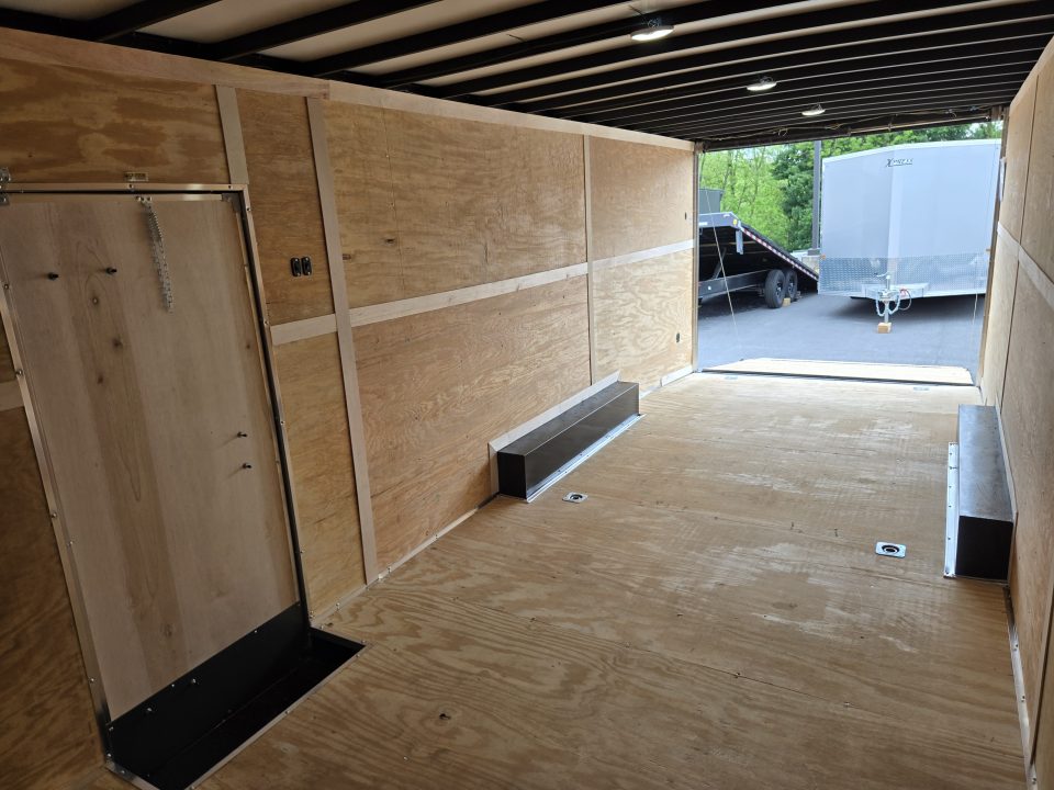 New 8.5 X 24 Homesteader Intrepid HD V-Nose Enclosed Car Trailer, 10k GVWR ****White w/.080 PolyCor Side Panels, LED Loading Lights